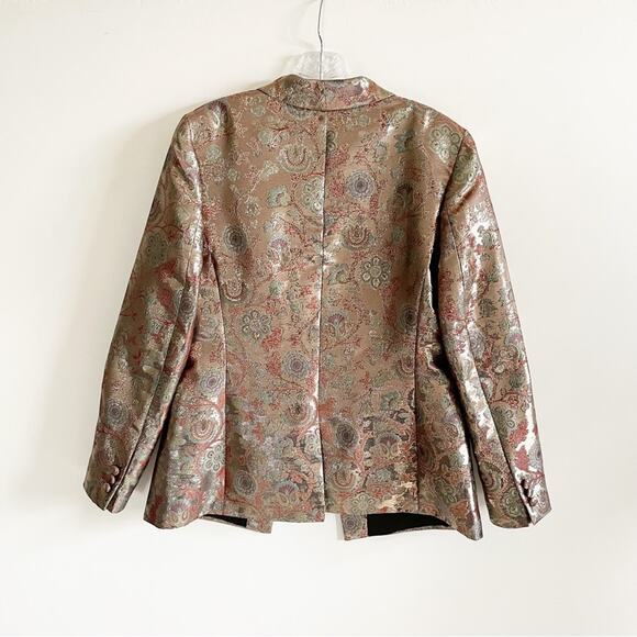 ASOS Floral Golden Metallic Jacquard Blazer - Picture 5 of 9